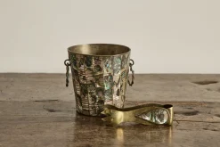 Abalone Ice Bucket & Tongs*VINTAGE Clearance