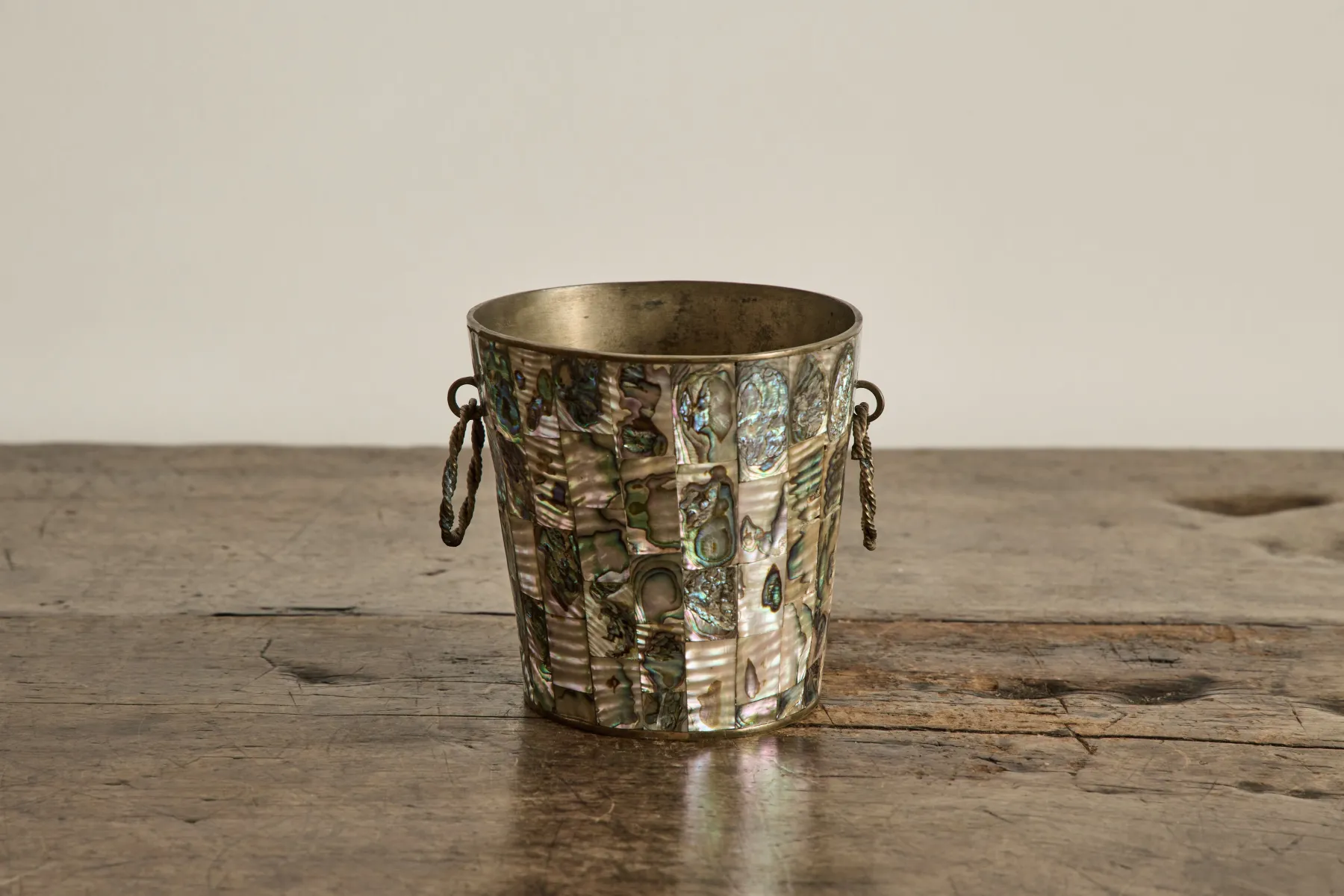 Abalone Ice Bucket & Tongs*VINTAGE Clearance
