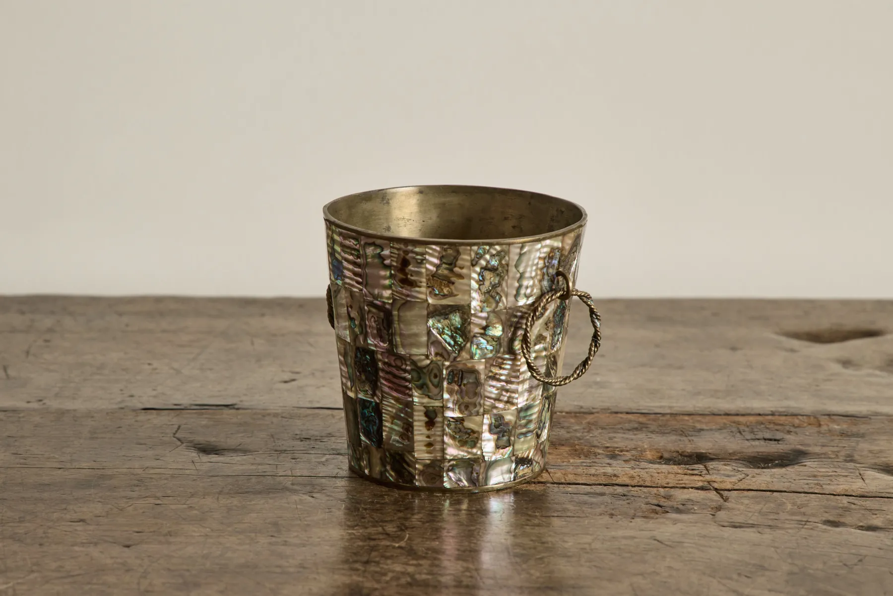 Abalone Ice Bucket & Tongs*VINTAGE Clearance