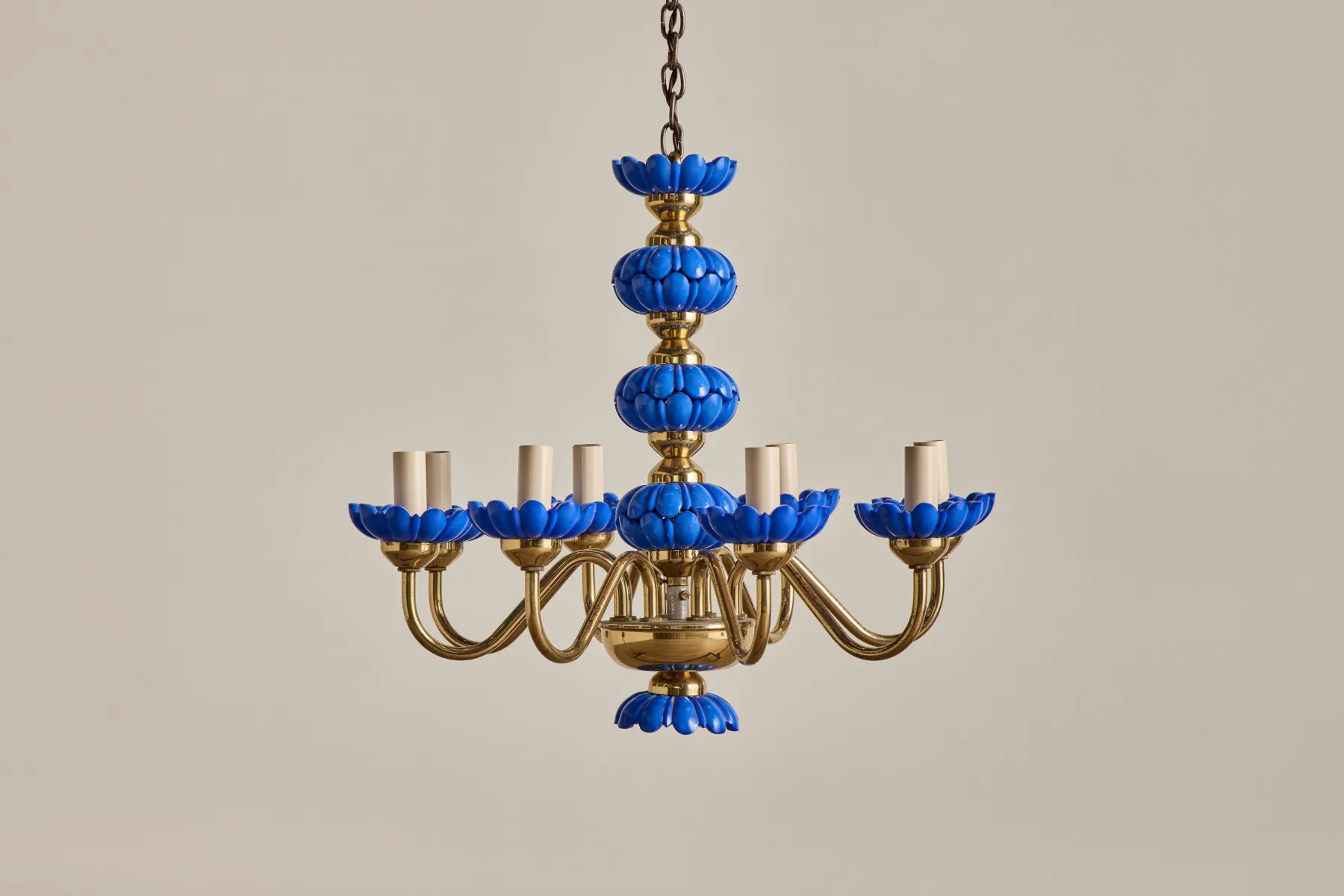 Blue Glass Chandelier*VINTAGE New