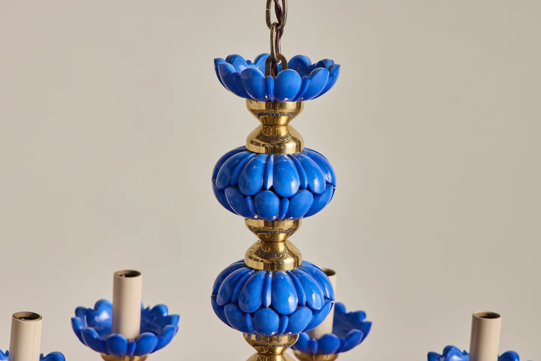 Blue Glass Chandelier*VINTAGE New