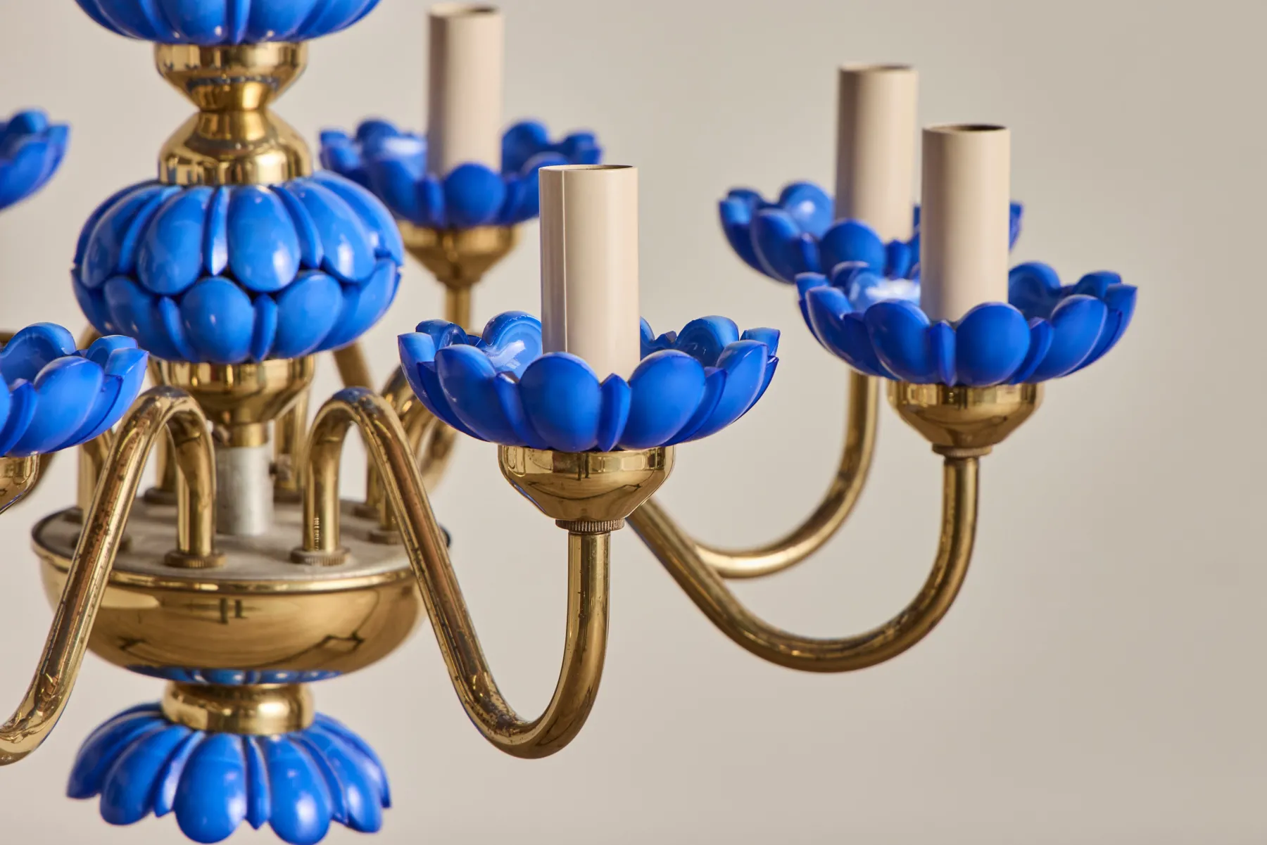 Blue Glass Chandelier*VINTAGE New