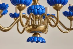 Blue Glass Chandelier*VINTAGE New