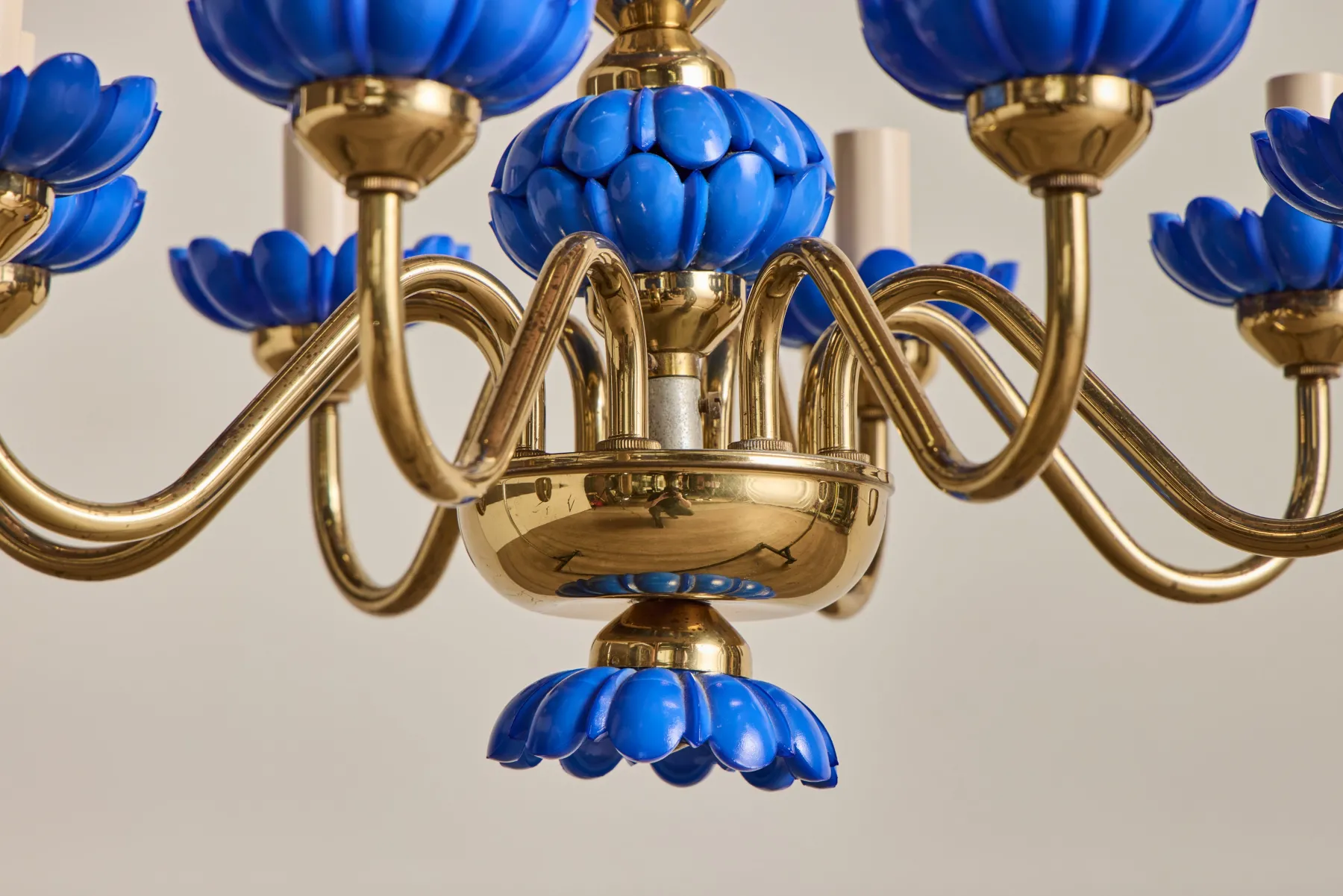Blue Glass Chandelier*VINTAGE New