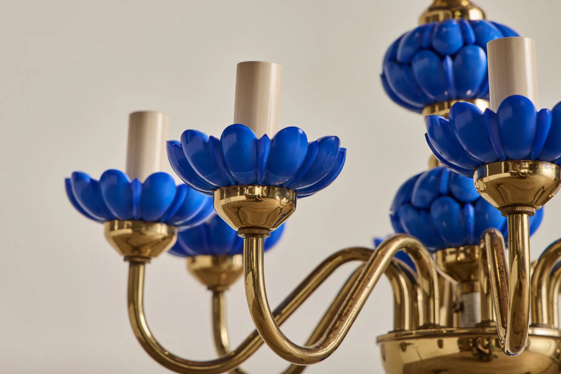 Blue Glass Chandelier*VINTAGE New