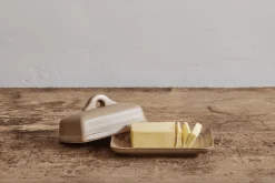 Butter Dish in Flax*NICKEY KEHOE Clearance