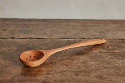Cherry Wood Rounded Slotted Spoon*NICKEY KEHOE Outlet