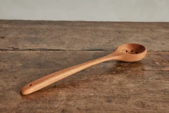 Cherry Wood Rounded Slotted Spoon*NICKEY KEHOE Outlet
