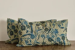Floral Hash Stripe Shams, Set Of 2*NICKEY KEHOE Best