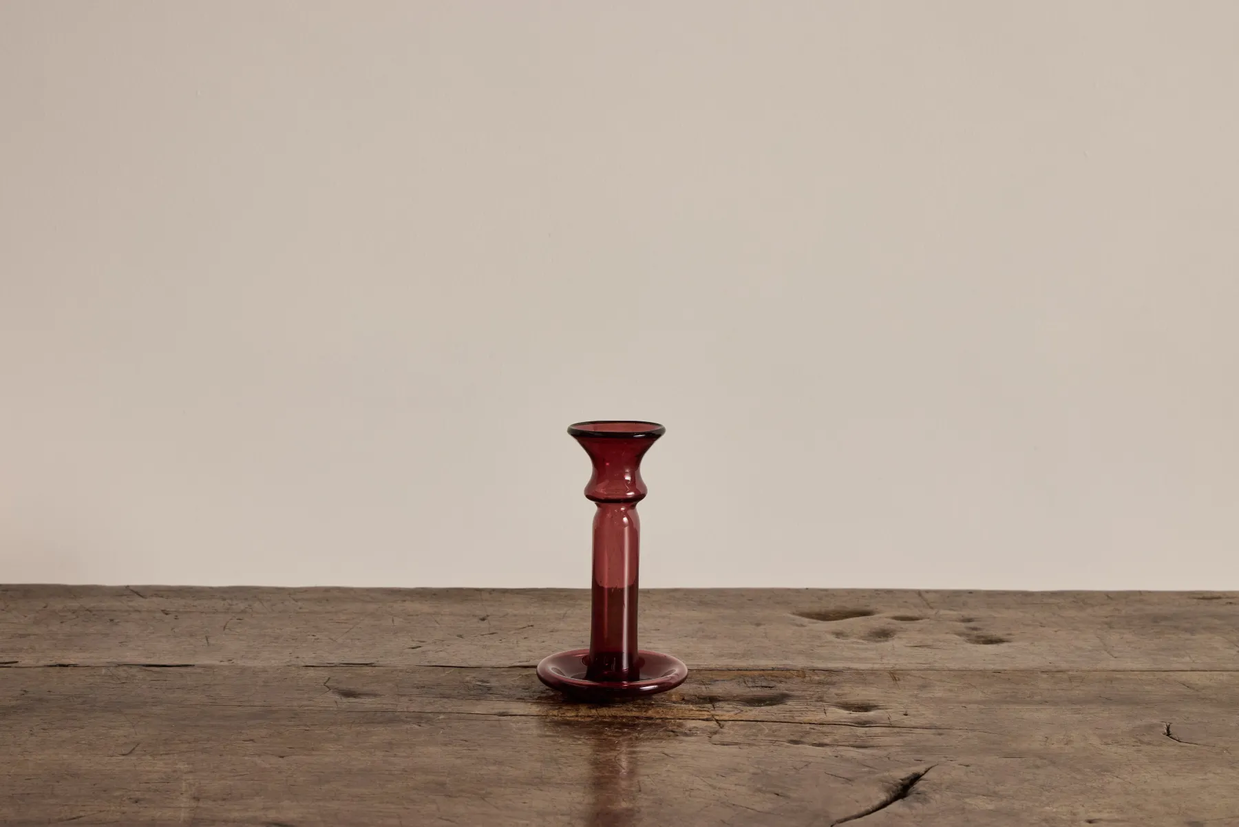 Glass Candle Holder in Framboise*LA SOUFFLERIE Clearance