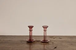 Glass Candle Holder in Framboise*LA SOUFFLERIE Clearance