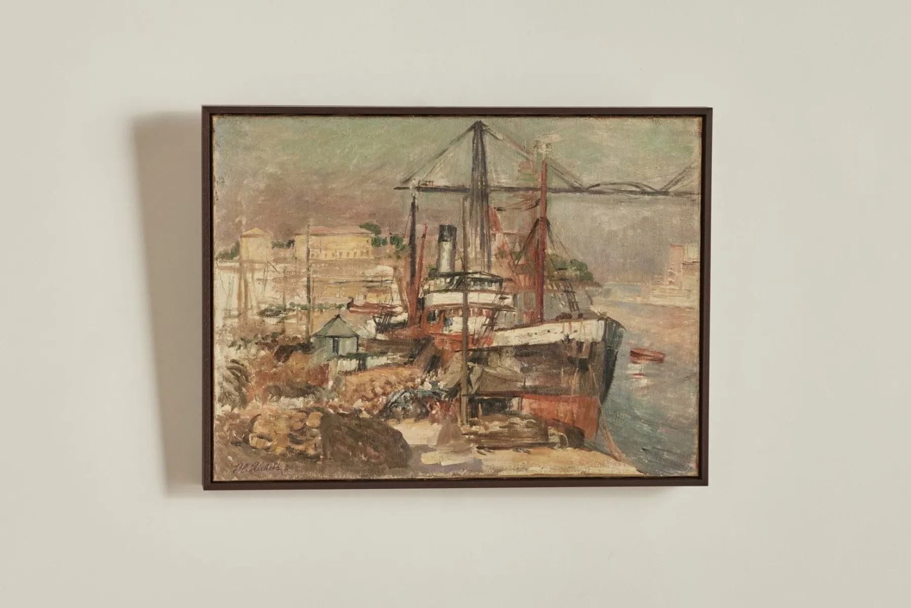 Harbor Boat Painting*VINTAGE Clearance