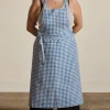 Linen Apron in Blue Plaid*HIDDEN Fashion