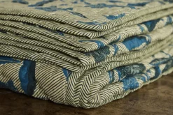 Navy and Creme Hash Stripe Quilt*NICKEY KEHOE Outlet