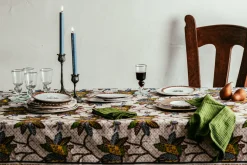 Night Bloom Tablecloth In Citron Medley*NICKEY KEHOE New