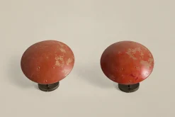Pair of Red Dome Sconces*VINTAGE New