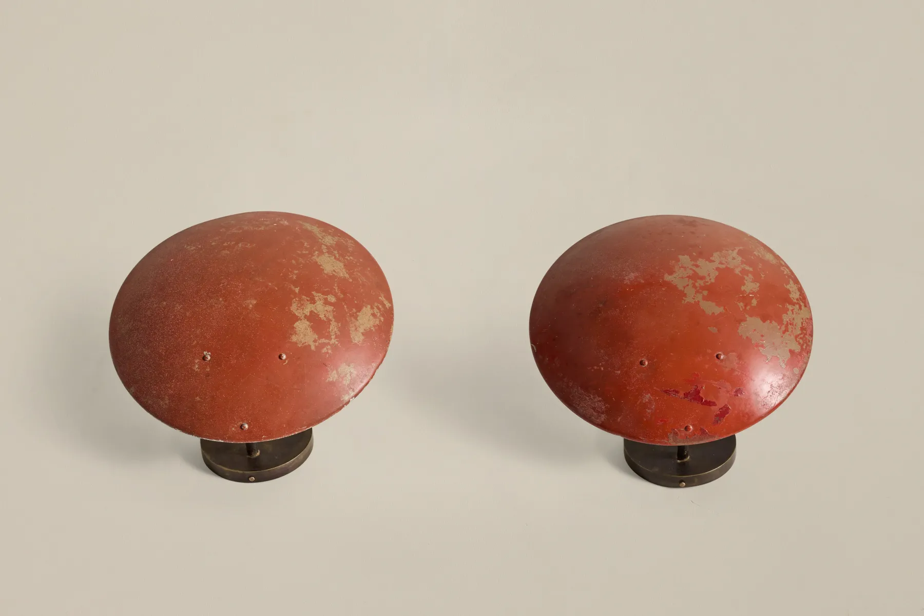 Pair of Red Dome Sconces*VINTAGE New