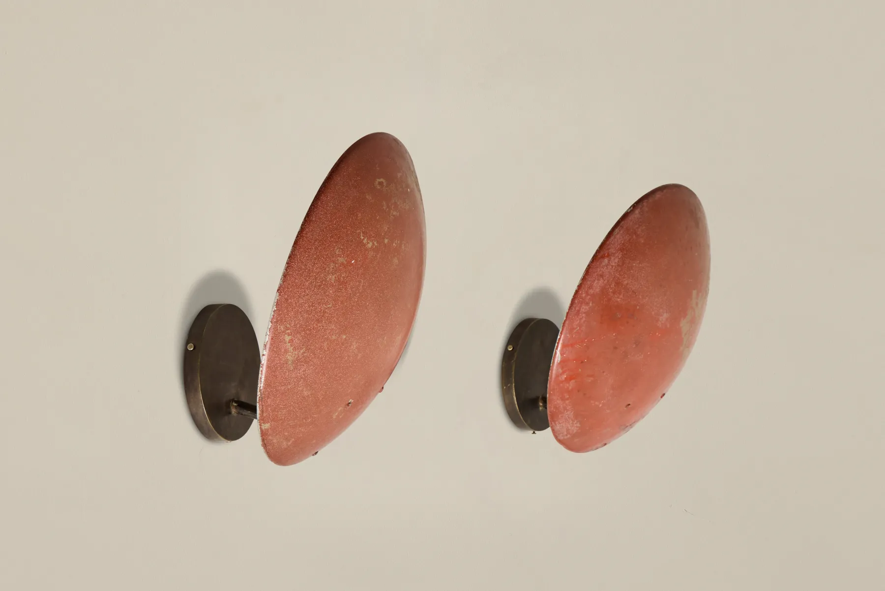 Pair of Red Dome Sconces*VINTAGE New