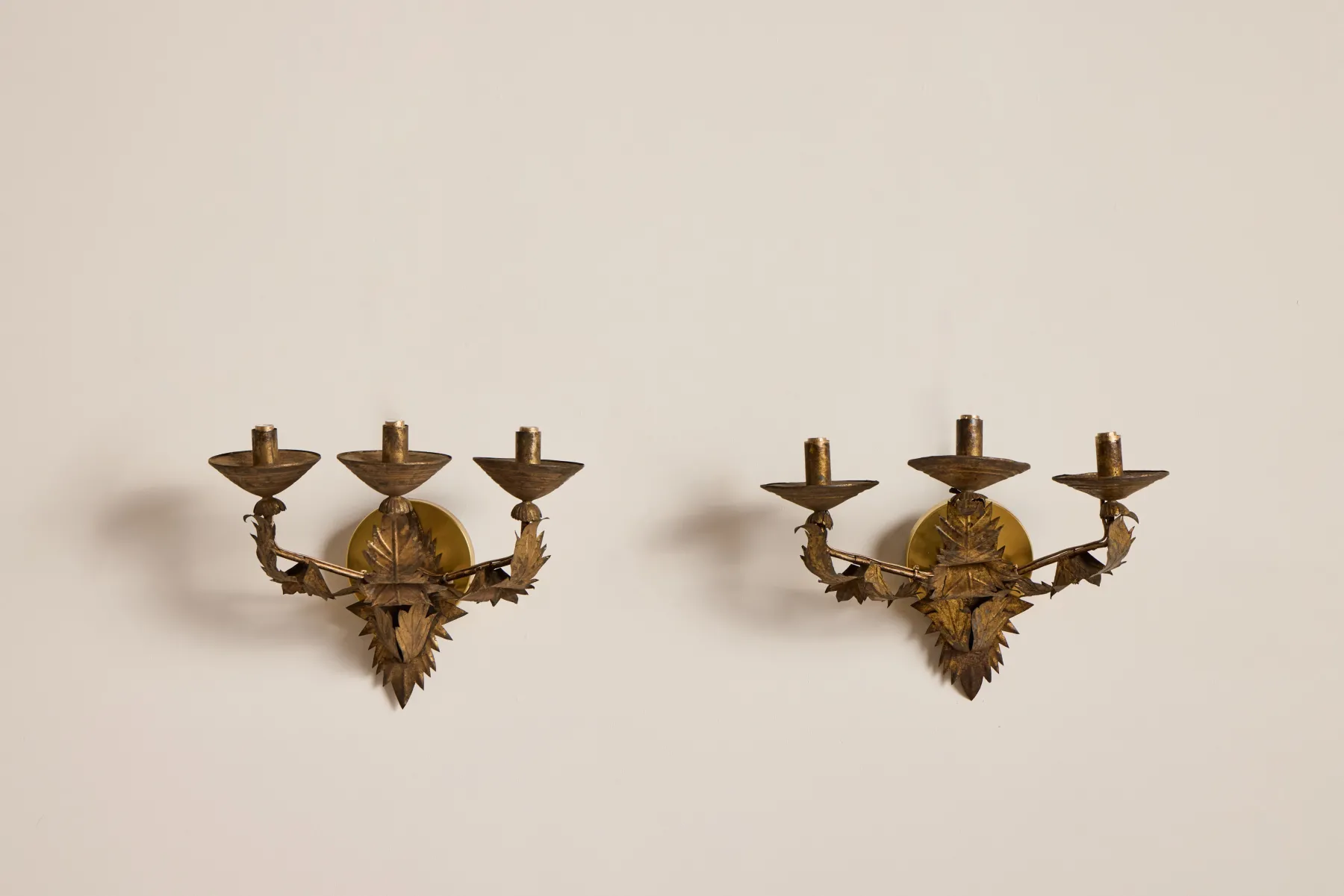 Pair of Spanish Gilt Sconces*VINTAGE Fashion