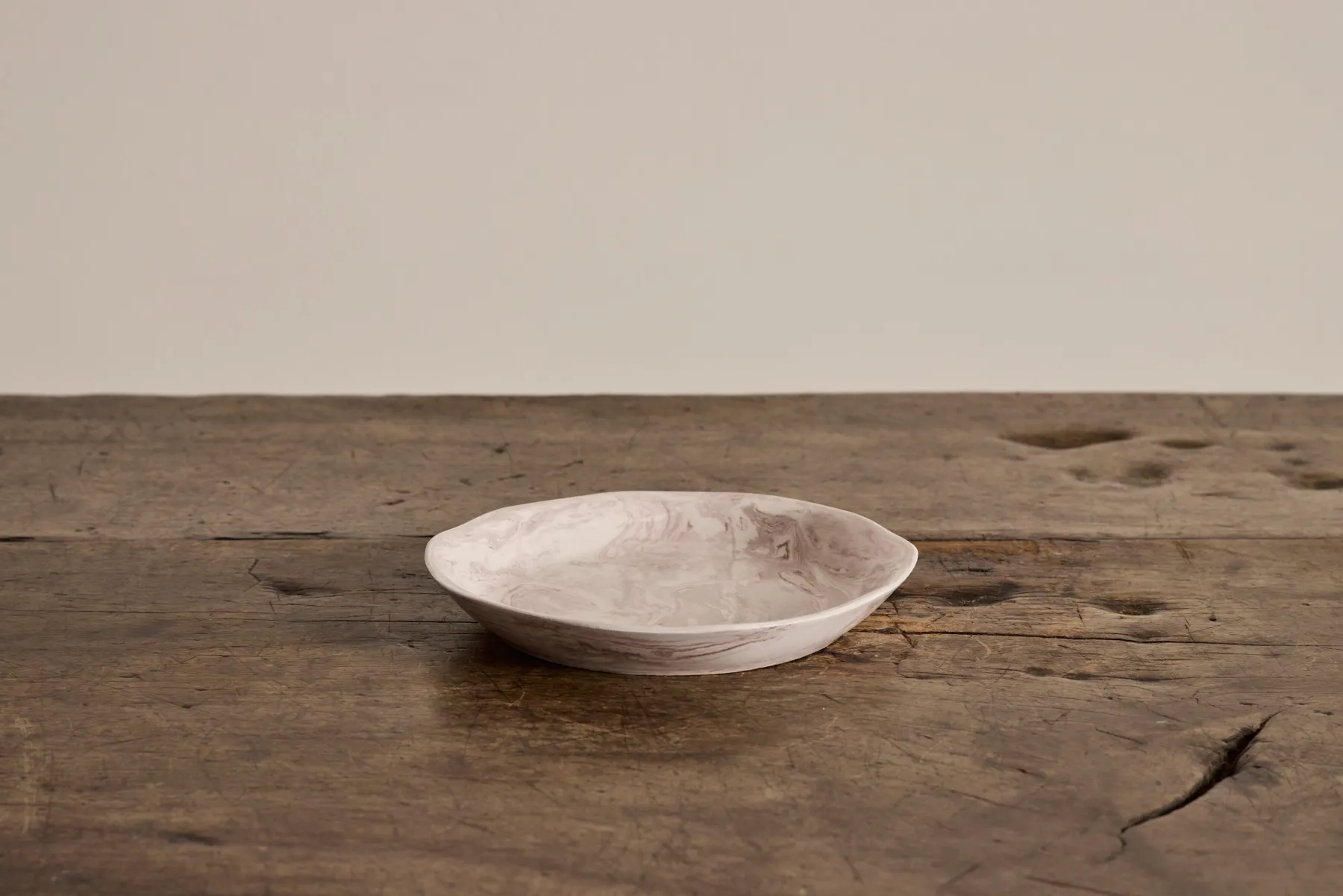 Pink Marbled Shallow Bowl*TOTEM HOME Best