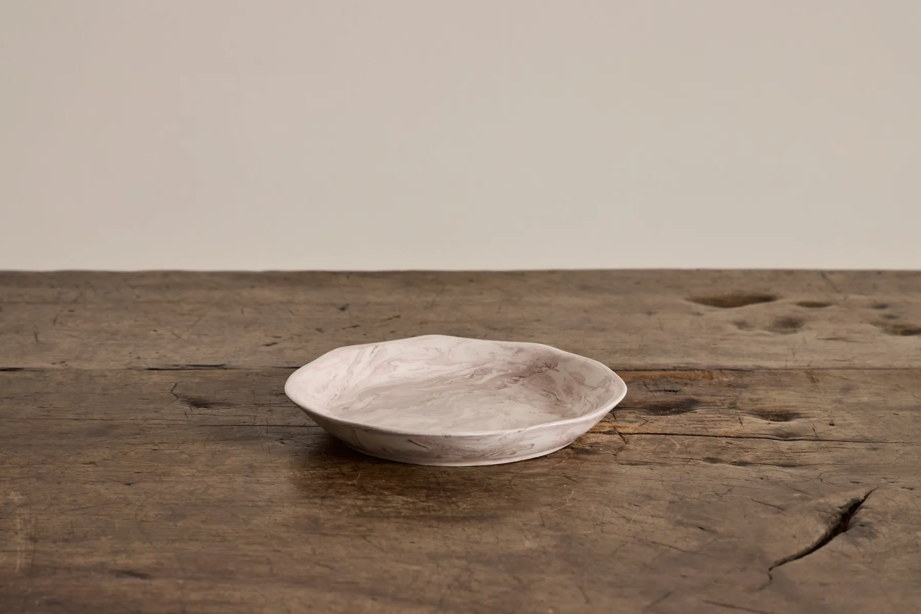 Pink Marbled Shallow Bowl*TOTEM HOME Best