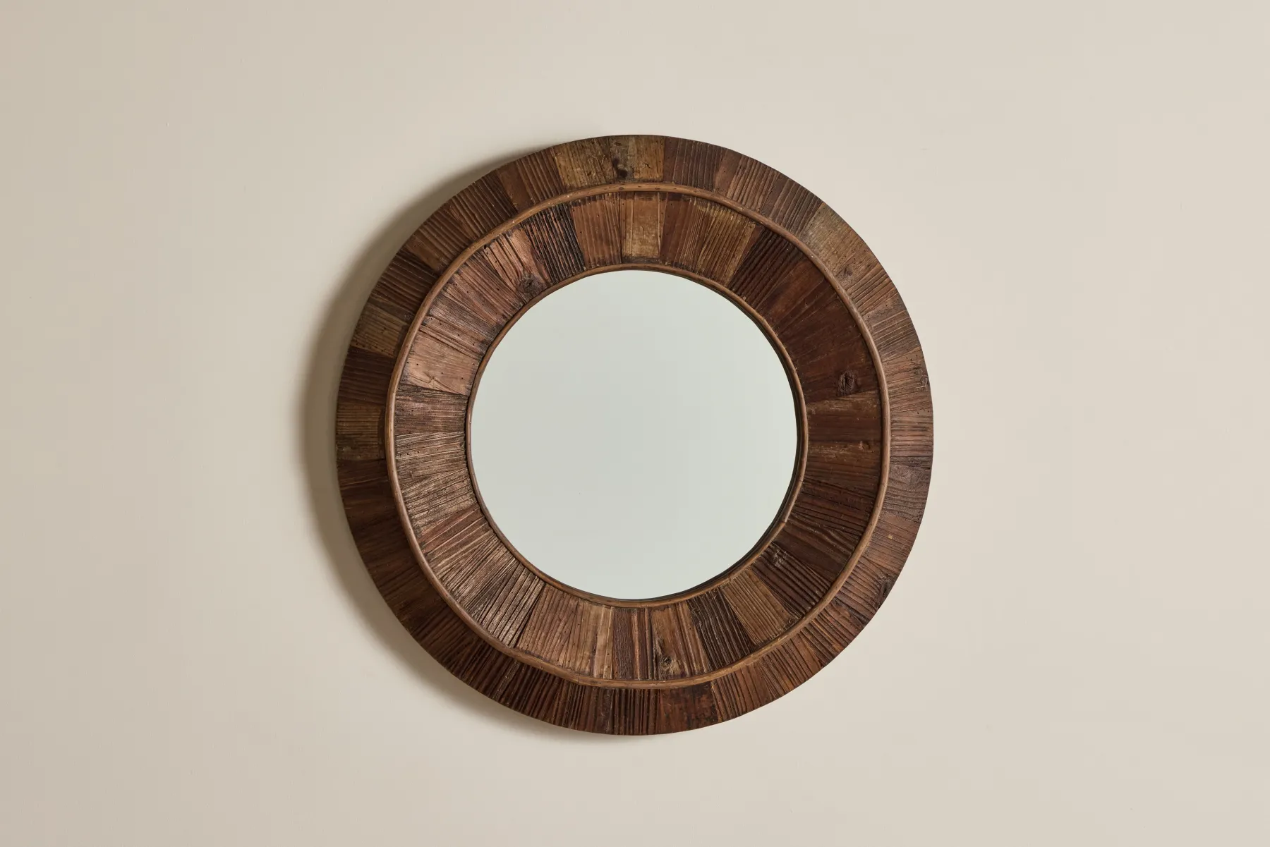 Round Wood Mirror*VINTAGE New