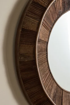 Round Wood Mirror*VINTAGE New