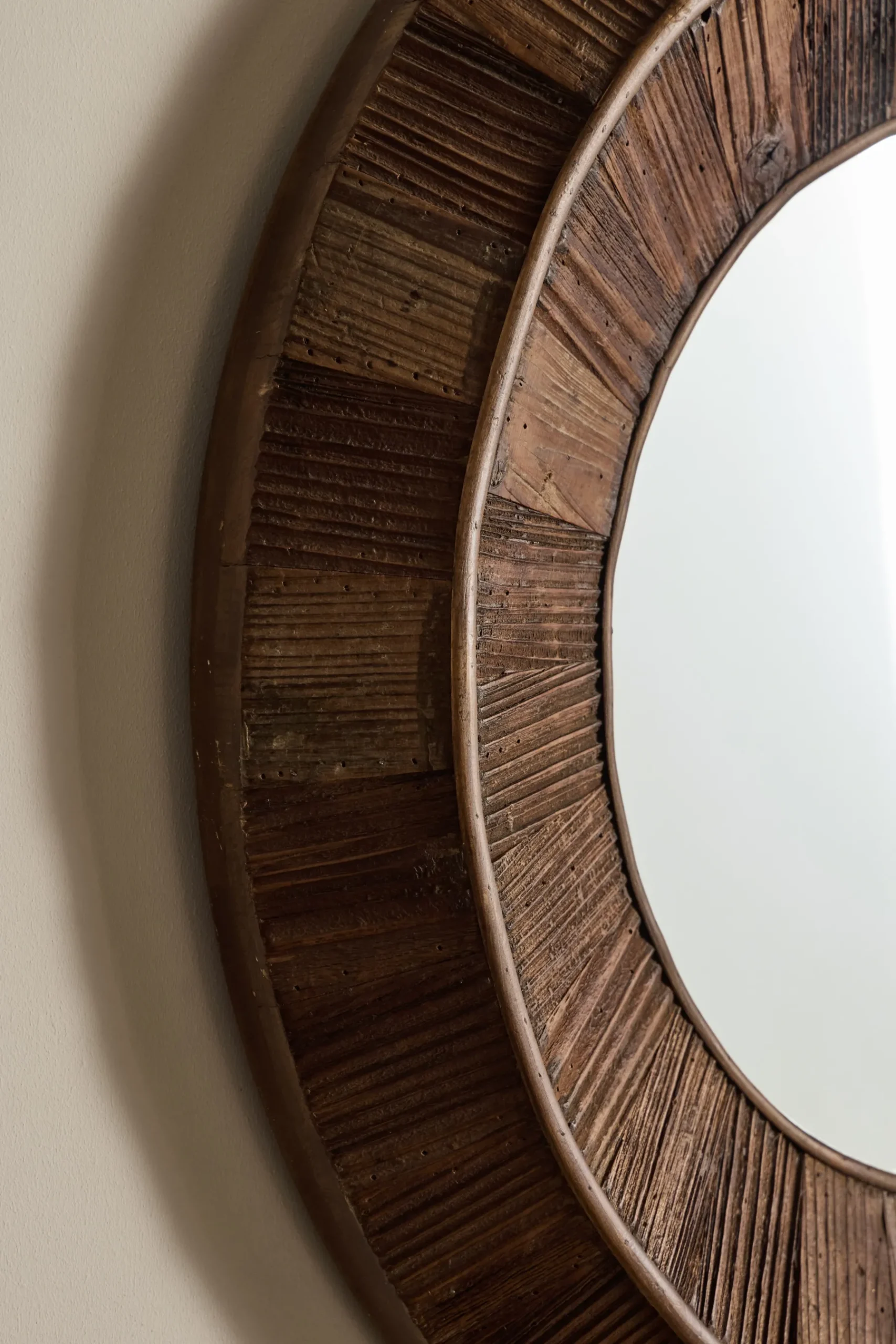Round Wood Mirror*VINTAGE New
