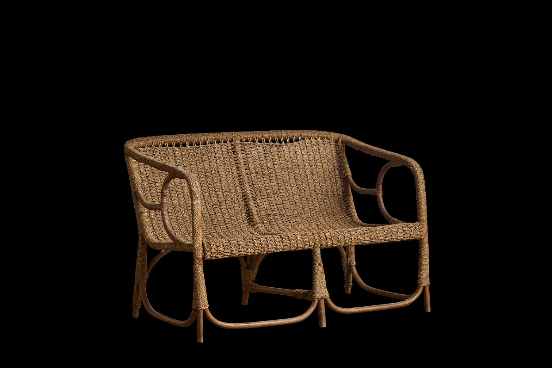 1960s Rattan Settee*VINTAGE Online