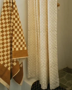 Shower Curtain in Chestnut Lattice*NICKEY KEHOE Sale