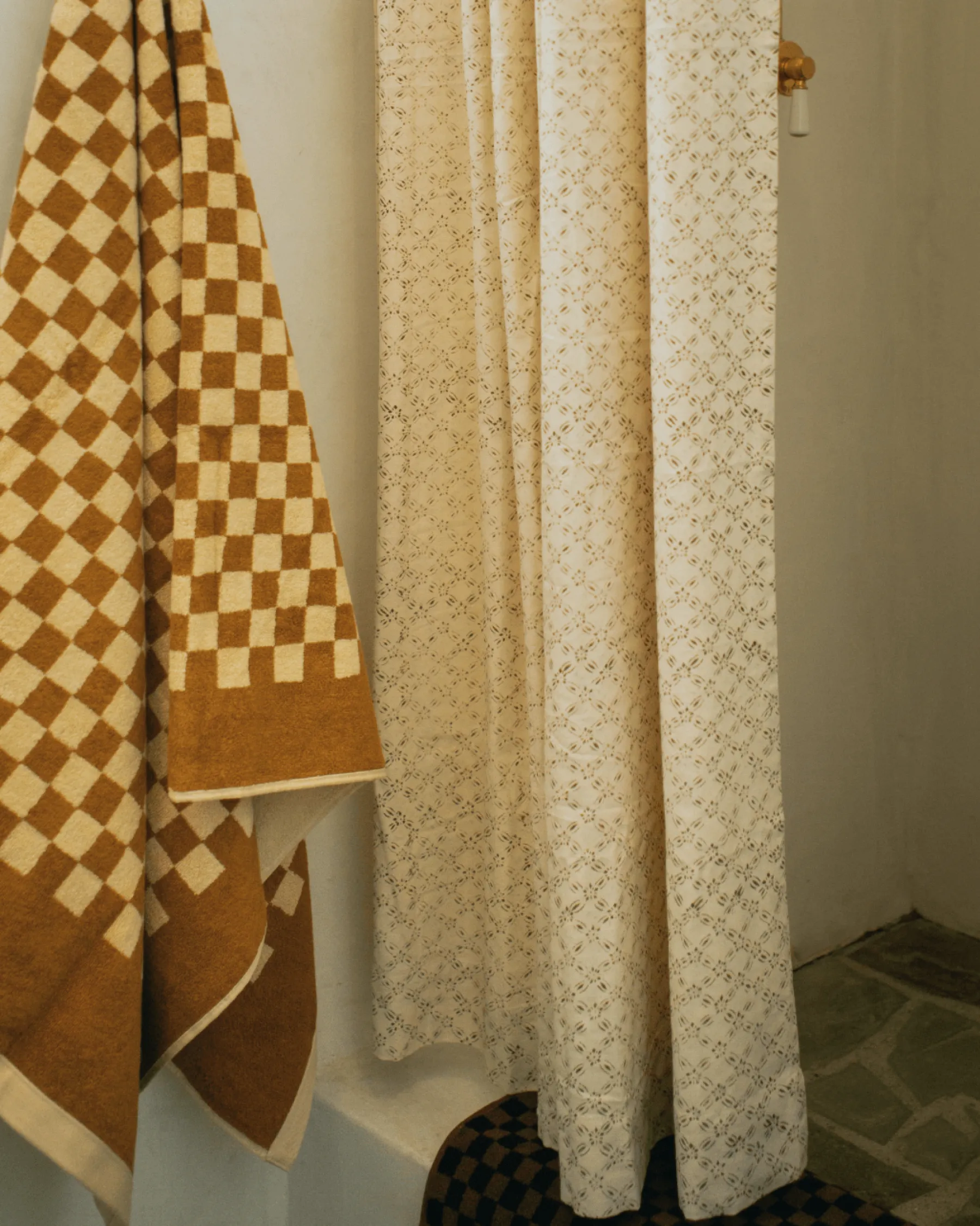 Shower Curtain in Chestnut Lattice*NICKEY KEHOE Sale