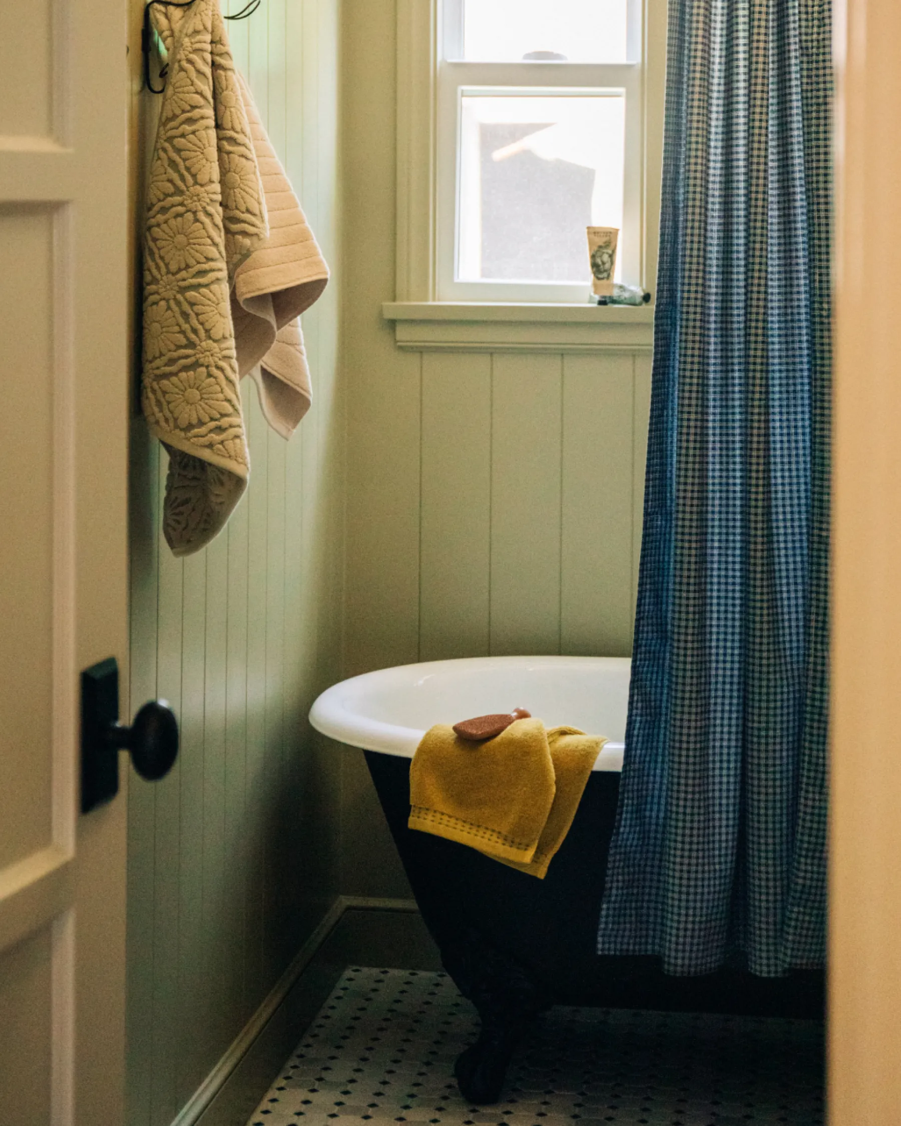 Shower Curtain in Onsen Grid*NICKEY KEHOE Clearance