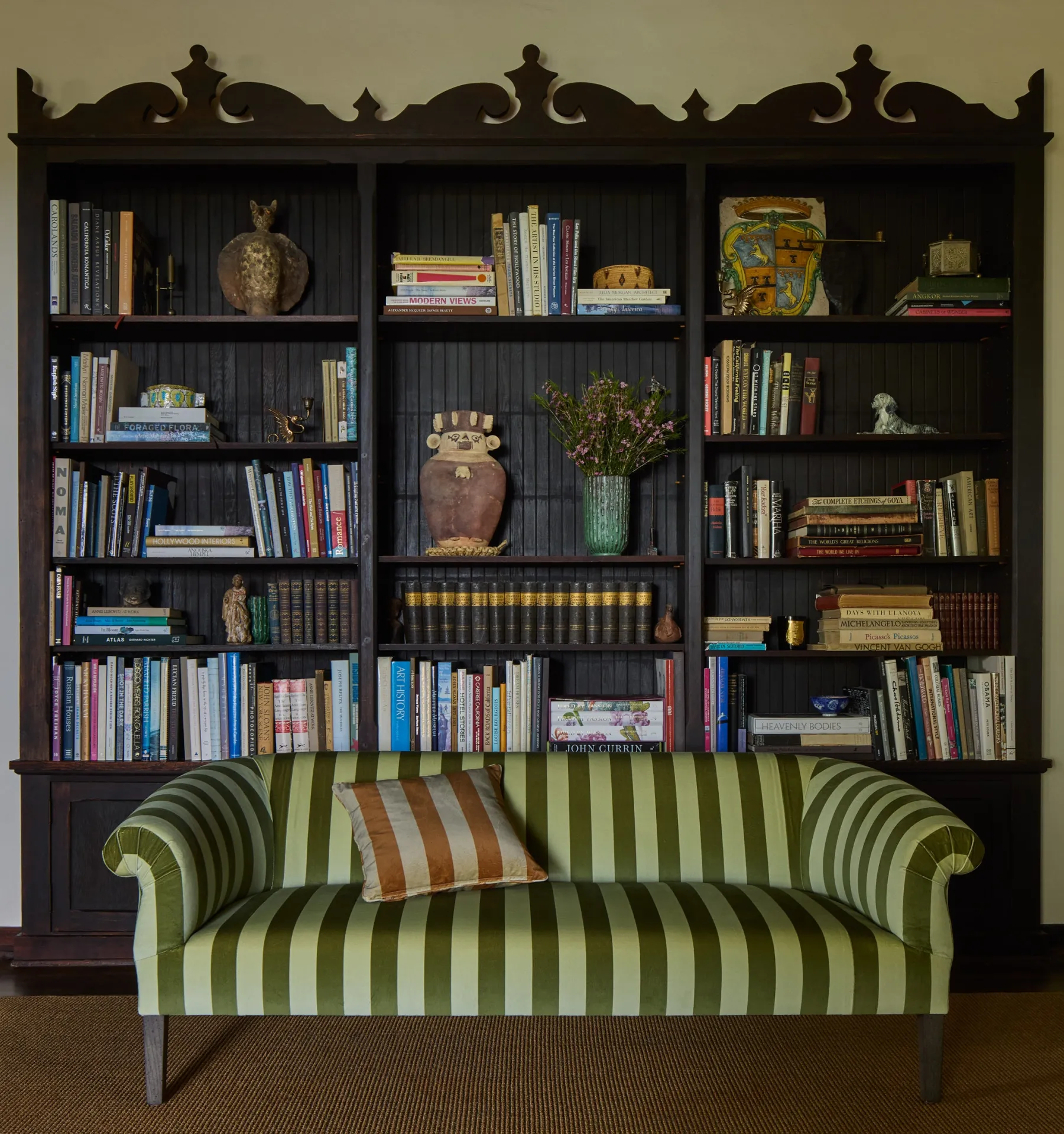 Velvet Pillow in Camelot Stripe, Ginger*HIDDEN Hot