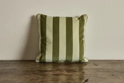 Velvet Pillow in Camelot Stripe, Juniper*HIDDEN Hot