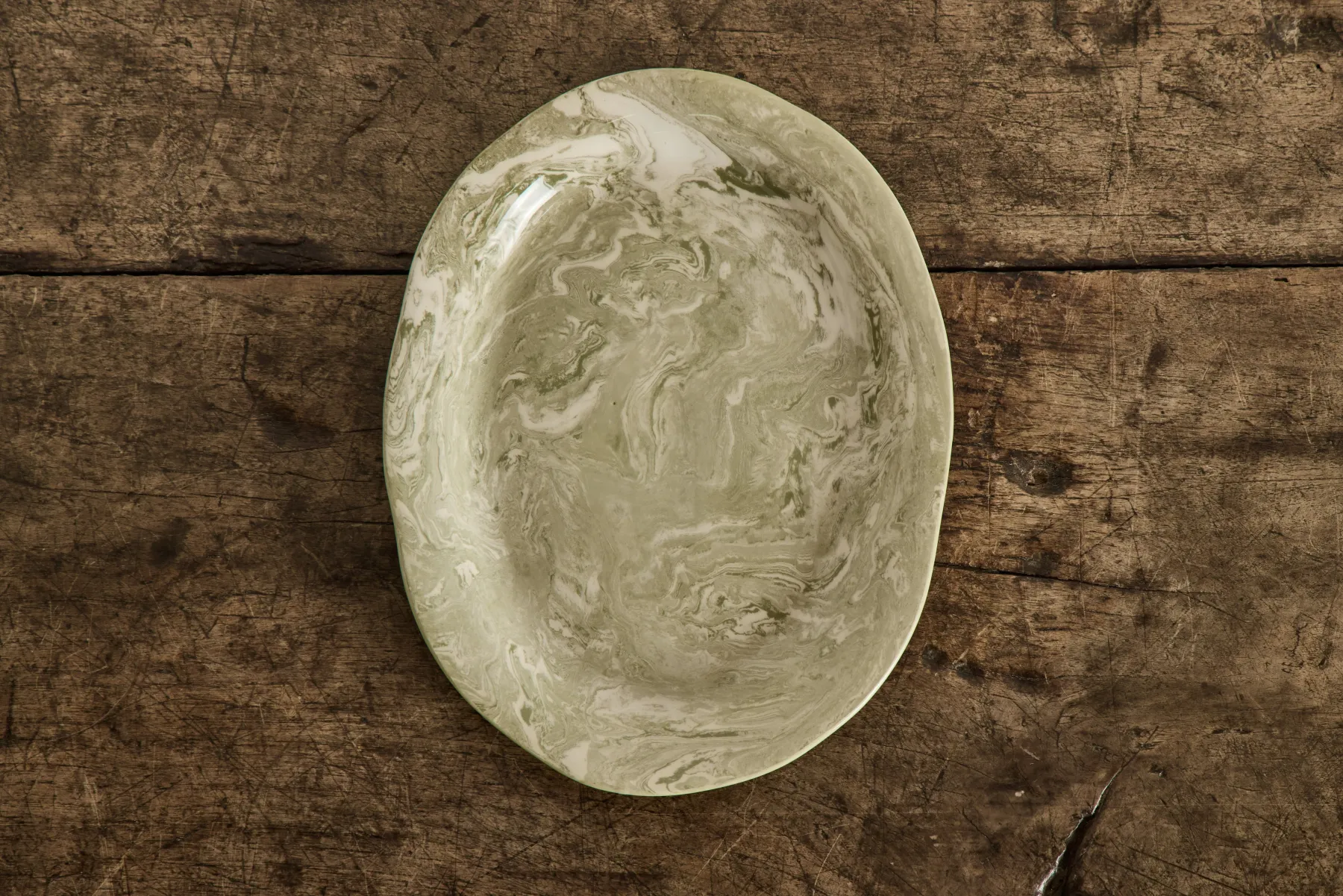 Vert Marbleized Oval Platter*TOTEM HOME Discount